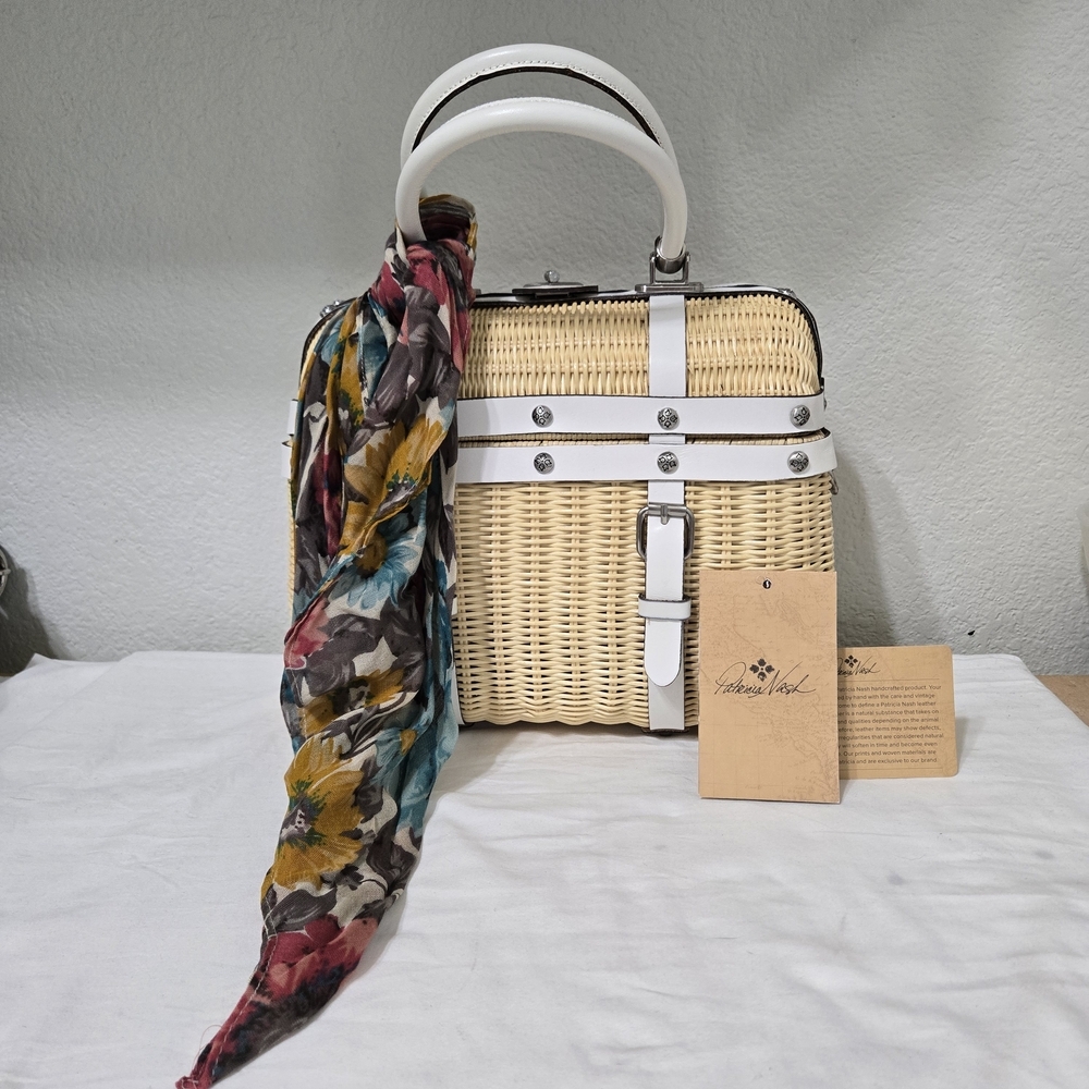 NWT Patricia Nash Spring Wicker Satchel Bag
